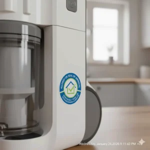 The Allergy UK Seal of Approval logo, indicating the vacuum cleaner is scientifically tested to reduce or remove allergens.