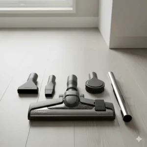 A comprehensive set of Henry vacuum cleaner attachments including the floor tool, crevice tool, and soft dusting brush.