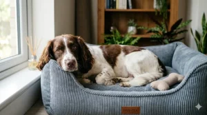 A detailed 3D microscopic diagram showing how enzymatic carpet cleaning solution breaks down ammonia molecules and uric acid crystals.
