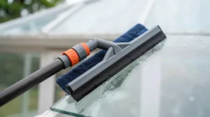 Professional window squeegee attachment designed for cleaning conservatory roof glass.